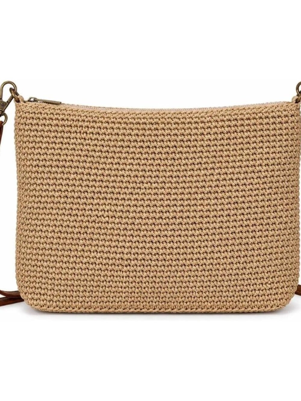 Woven Crossbody Bag for Women Lightweight Crochet Purse with Adjustable Strap In